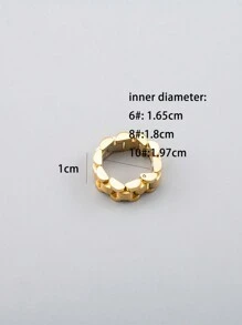 Anillo De Cadena Hecho A Mano De Acero Inoxidable Chapado En Oro De 18k, Creativo Y Moderno, Como Regalo De Cumpleaños Para Hombre, 1 Ud.