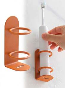 Metal Wall-Mounted Electric Toothbrush Holder - Punch-Free Razor Storage Shelf Organizer For Bathroom Accessories - 1PC - View 6