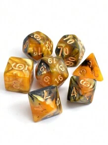 7pcs/Set Fantasy Polyhedral Dice Set For D&D, Coc - Suitable For Over 14 Years Old, Party Game,Tabletop Game, Role Playing Game Dice Set