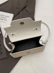 時尚肩袋手提包拼接方形袋