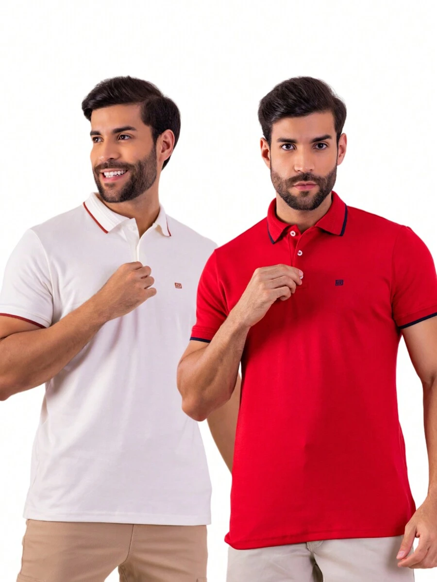Urban Zone Jeans Men Polo Shirts - 1紅+1白 - 查看 1