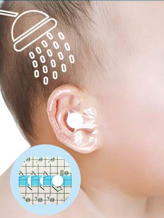 20/40/60pcs/Pack Baby Waterproof Ear Pad Sticker Core For Infant Ear Protection During Bathing, Newborn Shower Cap To Prevent Ear From Water, Swimming Waterproof Earplugs, Children's Bathing Ear Cover To Prevent Water From Entering The Ear, And Children Swimming Ear Protector