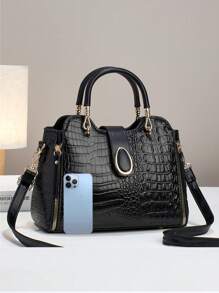 Fashionable And Personalized Crocodile Pattern Soft Leather Bag For Middle-Aged And Young Women, Simple And Versatile For Travel, Office, Tourism, And Business Trips, Best Mother's Day Gift Ideas, Mother Day Gifts, Mom Gifts, Mommy's Essentials, Mommy Bag For Going Out, Eye-Catching Work Bags For Women