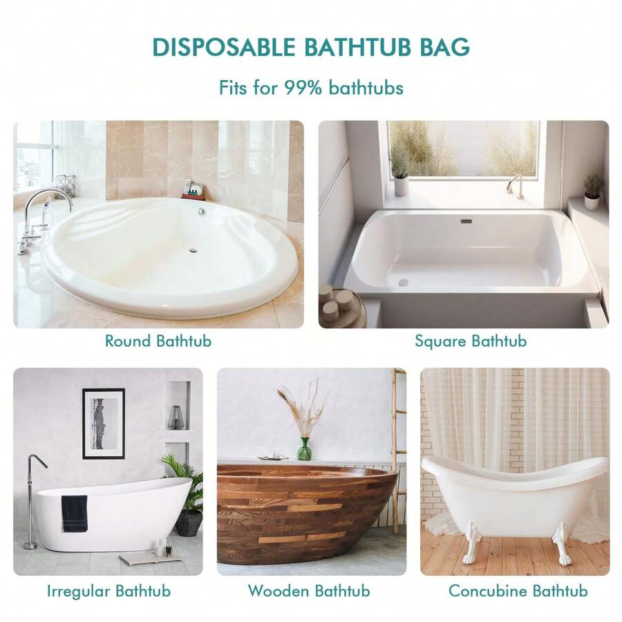 12 Pack Disposable Bathtub Cover Liner, AGPTEK Large Bathtub Liner