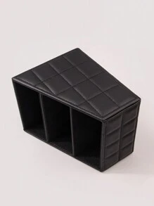 1 Hộp đựng cọ trang điểm PU công suất lớn màu đen, Hộp đựng cọ trang điểm 3 ngăn trang nhã, Hộp đựng cọ trang điểm nhiều tầng, Hộp đựng để bàn chống thấm nước, Hộp đựng bút văn phòng đa chức năng - màu đen - Xem 9