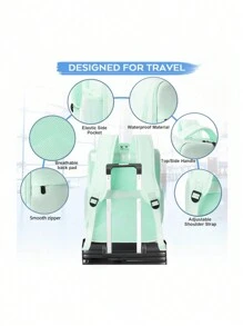 释放扣装饰功能背包笔记本电脑背包商务旅行防盗超薄笔记本电脑背包防水大学学校电脑包适合15.6英寸笔记本电脑笔记本电脑包礼品旅行包大容量多功能便携式感恩节钱包节日背包徒步旅行礼物学生多功能户外休闲男士礼物Goyard度假趣味礼物男士圣诞礼物 - 薄荷綠 - 查看 2