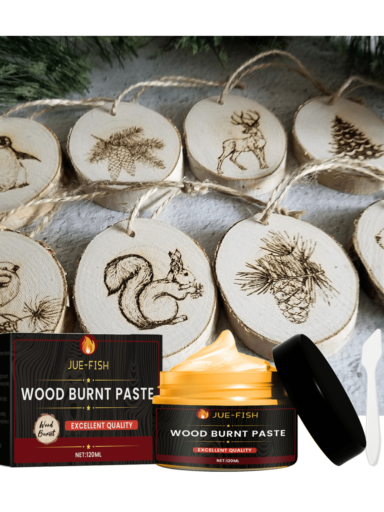 JueFish Wood Burning Gel For Camping, Outdoor, DIY Wood Paintings And