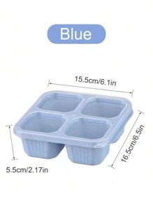 1入組，帶蓋4格便當盒，無味混合，分隔便當盒帶透明蓋，可重複使用的成人便當盒，戶外旅行食品儲存容器，適用於食品共享和包裝，糖果格無味便當盒，帶蓋的食品無堅果拼盤便當盒 - Four grids - 查看 14