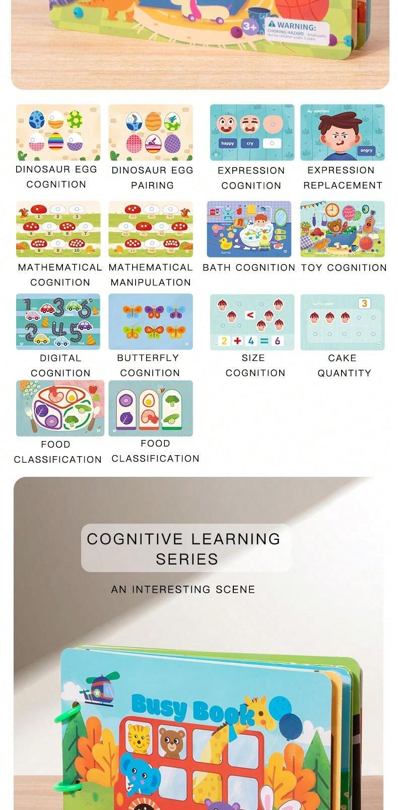 Montessori Quiet Book PreSchool Learning Activity Book Sensory Toy