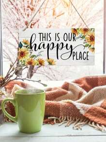 1pc Sunflower Wooden Plaque, Hanging Sign Decoration, Wood Home Decor For Doorway, Rustic Style Wall Decor,Home Decor ,Room Decor,Wall Decor Gifts Birthday Graduation