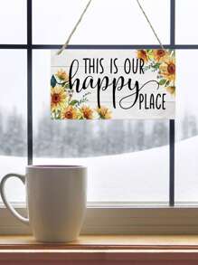 1pc Sunflower Wooden Plaque, Hanging Sign Decoration, Wood Home Decor For Doorway, Rustic Style Wall Decor,Home Decor ,Room Decor,Wall Decor Gifts Birthday Graduation