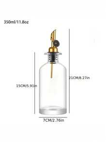 1 件玻璃重力油瓶，防漏橄榄油储存瓶，醋分配器，厨房调味料分配器，适用于烹饪、烘焙、沙拉、烧烤、厨房用品乳液瓶皂液洗手液瓶咖啡分配器免费随机贴纸橄榄油醋瓶 - 彩色 - 查看 4