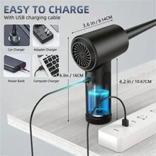 Nén Không khí Khăn lau bụi Điện lực Có thể sạc lại Không dây Không khí Không khí Đối với Làm sạch Máy tính Bàn phím Máy chụp hình Ô tô/xe hơi - màu đen - Xem 1