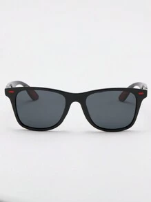POLASUP 1PC Polarized Lens Classic Travel/Hiking Style Design Driving/Fishing Polarized Lens Design  Red Colored Design Red Metal Studded With Silicon Gel Shockproof Friction Foot Pad Fashionable Street Fashion Glasses Shades Accessories Beach Accessories Glasses Shades - Mắt kính phân cực màu xám gọng đen/móng gạo đỏ cao su đỏ - Xem 5