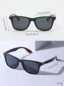 POLASUP 1PC Polarized Lens Classic Travel/Hiking Style Design Driving/Fishing Polarized Lens Design  Red Colored Design Red Metal Studded With Silicon Gel Shockproof Friction Foot Pad Fashionable Street Fashion Glasses Shades Accessories Beach Accessories Glasses Shades - Mắt kính phân cực màu xám gọng đen/móng gạo đỏ cao su đỏ - Xem 6