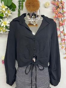 Women Blouses - 黑色 - 查看 2