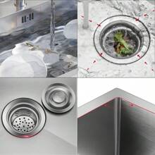 OYAJIA Edelstahl Einbauspüle Küchenspüle Waschbecken Spülbecken+Seifenspender 68x45cm