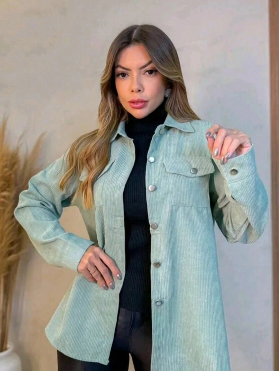 Women Overcoats - Màu xanh Bạc hà - Xem 1