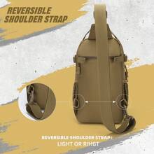 Tactical Sling Pack MOLLE Crossbody Shoulder Bag One Strap Hiking Daypack Cross Body Small Assault Sling Backpack For Sports Daily Use - Brown - View 5
