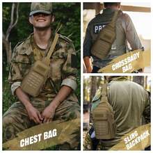 Tactical Sling Pack MOLLE Crossbody Shoulder Bag One Strap Hiking Daypack Cross Body Small Assault Sling Backpack For Sports Daily Use - Brown - View 7