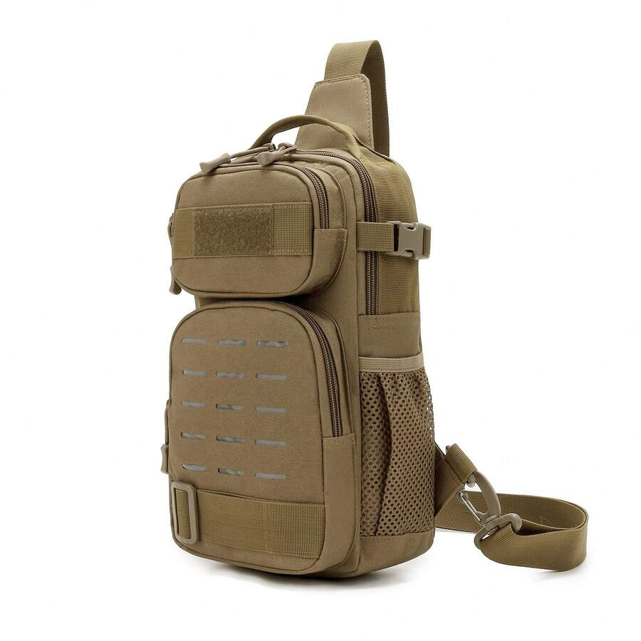 Tactical Sling Pack MOLLE Crossbody Shoulder Bag One Strap Hiking Daypack Cross Body Small Assault Sling Backpack For Sports Daily Use - Brown - View 1