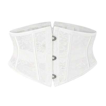1 chiếc Corset ren ngắn định hình cơ thể cho nữ, đai định hình bụng có xương thép, dụng cụ định hình eo cho ngày lễ Halloween, phụ kiện ngày lễ tình nhân cho quý cô mặc váy, trang phục cao bồi miền Tây, trang phục đồng quê, thắt lưng trắng cổ điển, đai định hình eo cho nữ mặc váy, đai định hình eo, giúp thon gọn eo và kiểm soát bụng