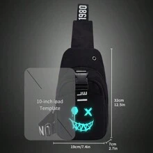2pcs Fluorescence Night Backpack Set For Men, 2pcs Minimalist Stylish Cartoon Pattern Backpack Set With Chest Pack, Suitable For School, For Men, Boys Men Gifts For Men Student Fall Travel Christmas Winter Gifts Holiday Thanksgiving Large Capacity Multi-Functional Outdoor Portable Fashionable Casual Dad Gifts Boyfriend Gifts Goyard Vacation Funny Gifts Chest Bag For Men Side Bags For Men Satchel Bag Leather Bag Hobo Bag Black Bag Travel Essentials Holiday Essentials Summer Spring