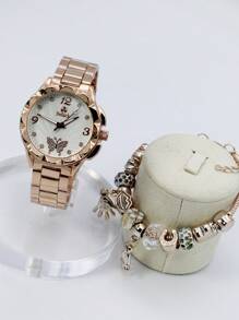 Relógio de quartzo feminino casual + pulseira