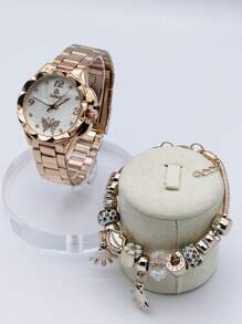 Relógio de quartzo feminino casual + pulseira