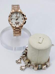 Relógio de quartzo feminino casual + pulseira