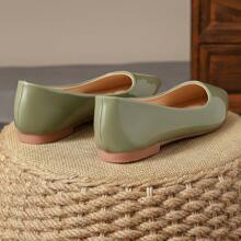 MonaNise Zapatos planos casuales para exteriores en otoño para mujeres con puntera puntiaguda, de colores de moda verde menta, morado, champán, rojo, amarillo y negro - verde menta - Ver 7