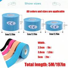 1 Roll 2.5cm/3.8cm/5cm*5m Self-adhesive Bandage, Blue Sports Elastic Cloth Tape, Knee Support Brace For Workouts, Elastic Tape