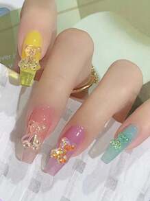 Lindo kit de arte de uñas de amor dulce con diseño de mini lollipop y decoración acrílica 3D para uñas, con colores y calcomanías llamativas, dijes para uñas, joyas para uñas y suministros para uñas DIY decoración uñas