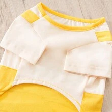 Bộ quần áo yếm thêu hình hổ cho thú cưng, phong cách quý ông. - Màu vàng - Xem 5