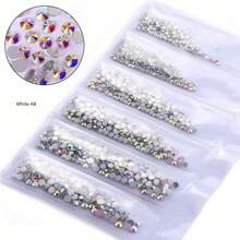 1728 Pcs Flat Back Crystal Glass Nail Art Rhinestones. 4#-12# 6 Sizes Mix DIY Decorations For Nails, Clothes, Bags, Hair Accessories, Cars, Beddings, Pendants, Etc. Suitable For Teenage Girls, Women Nail Art, Eye Makeup, Face Stickers, Jewelry Decoration Flat Back Rhinestones. 6 Bags Of Crystal Glass Flat Back Rhinestones. Nail Charms Nail Gems Nail Supplies