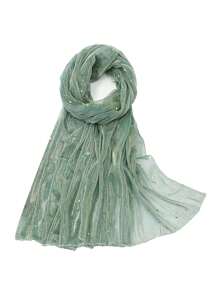 1pc Elastic Metallic Gold Thread Sheer Scarf Shawl Valentine's Day Valentines - Multicolor - View 9