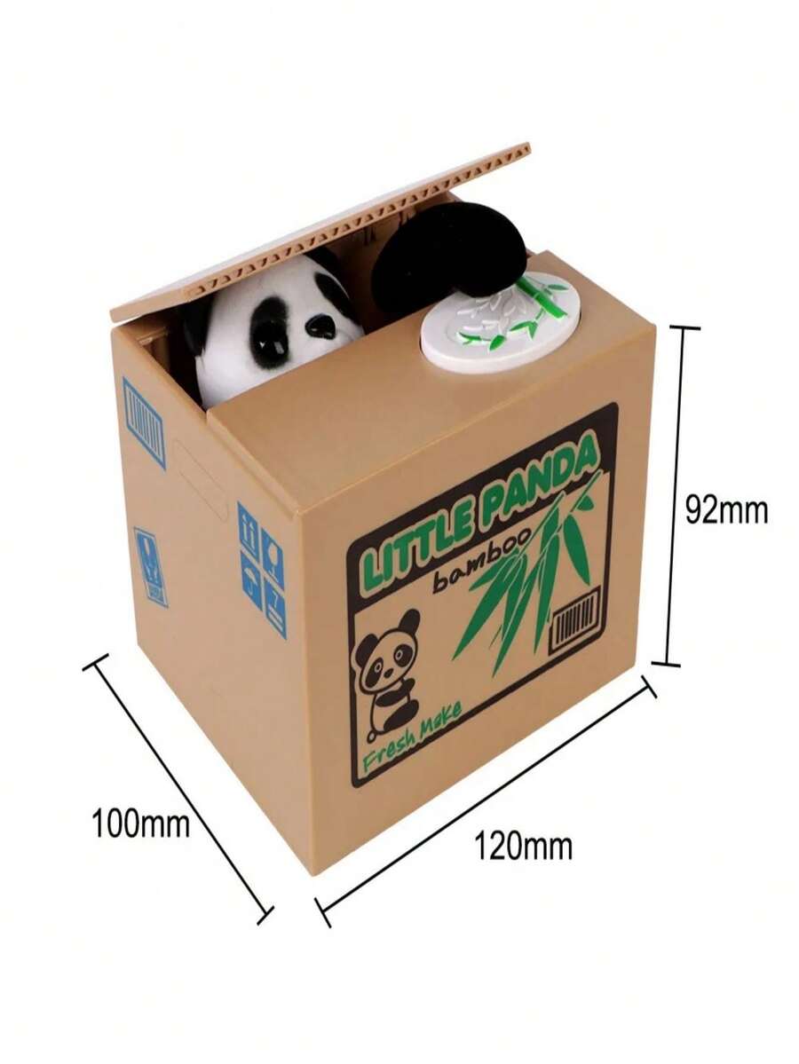 Automatic Panda Stealing Coin Piggy Bank Cute Money Box Gift (Battery Powered, Battery Not
