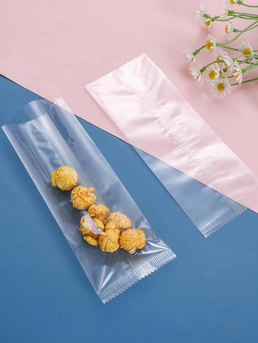 100入組-半透明餅乾月餅包裝袋，花茶，雪花糕點塑料袋 - 無色 - 查看 1