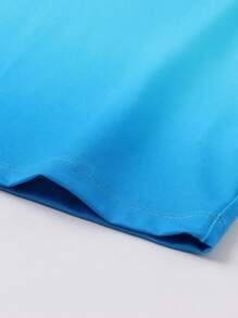 Annil Tween-Mädchen Sommer Verlauf Loose Lässig Rundhals Kurzarm-T-Shirt - Blau - Übersicht 5