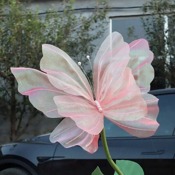 Large Size Realistic Silk Butterfly Handmade Flower Wedding Decoration Prop For Outdoor Photography, Valentine Day, Gift Gifts Birthday Graduation