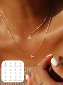 FOREVER QUEEN 925純銀12星座吊墜 12星座女項鍊飾品,精緻簡約經典風格,精美女士生日禮物,送給女友、最好的朋友、禮物