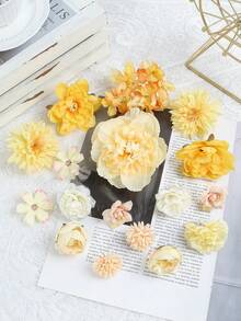 17pcs Artificial Yellow Flower Material Pack - Yellow - View 3