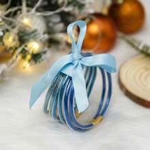 6pcs/Set Colorful Silicone Tube Bracelets With Glitter Gold Powder Jelly Bangles Suitable For Women's Daily Wear - Multicolor - View 19