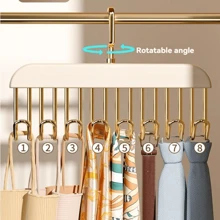 Wooden Eight Hooks Wave-Shaped Multifunctional Clothes Hanger White - White - View 4