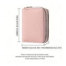 Women's Double Zipper Wallet - Large Capacity Credit Card Holder And Coin Solid Color Various Colors Available Business Casual For Women Wallet Purse Wallet Small Wallet