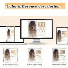 5 lọn tóc nối xoăn gợn sóng cài kẹp, tóc giả sợi tổng hợp nhiều màu sắc cho tiệc Y2K, phụ kiện tóc dành cho nữ. - Nhiều màu - Xem 8