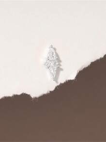 EleRunis 1PC 925 Sterling Silver Dainty  Triangle Conch Stud Earring 18K Gold Plated  Hypoallergenic Cartilage Earrings Piercing Jewelry For Women Daily Wear Wedding Engagement - Silver - View 3