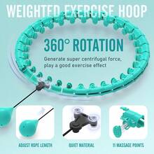 24-36 Inch Weighted Exercise Hoop For Adults, Plus Size, Suitable For Women's Smart Fitness Equipment - Light Green - View 2