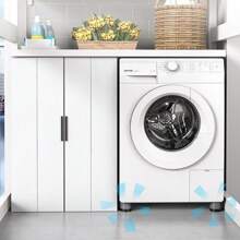 1Pc Adjustable Bed Risers Heavy Duty For Table Desk Couch Chair Sofa Cabinet Bed Legs Dorm Round Stackable Bed Raisers Blocks Lift Height - Grey - View 4