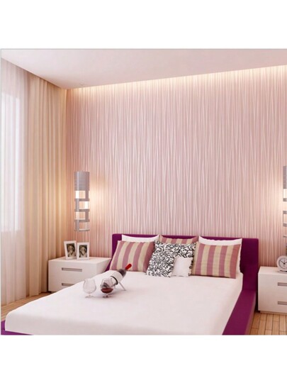 Roll Moderne Thickened Non Woven Wallpaper Breathable Solid Stripe, Full Coverage Bedroom, Living Room Home ation, Renovation Stickers Peel Wand Panels, Paper, Wallpapers, ation Items Refresh Your Home, Festival Birthday Graduation view 3